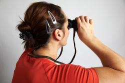 ANGELINA KNEELING POSE WITH SPYGLASS